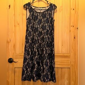 Elegant Navy Lace Dress
